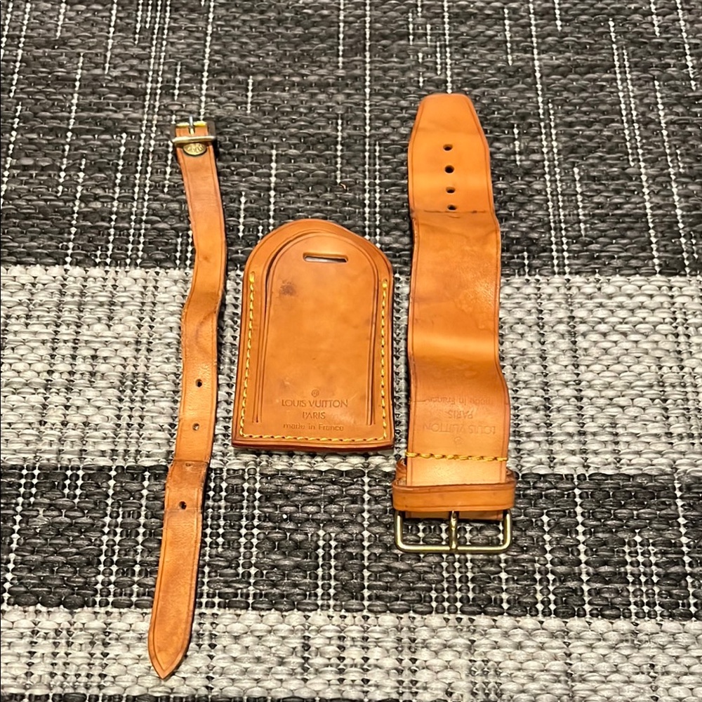 Louis Vuitton Tan Leather Strap Set